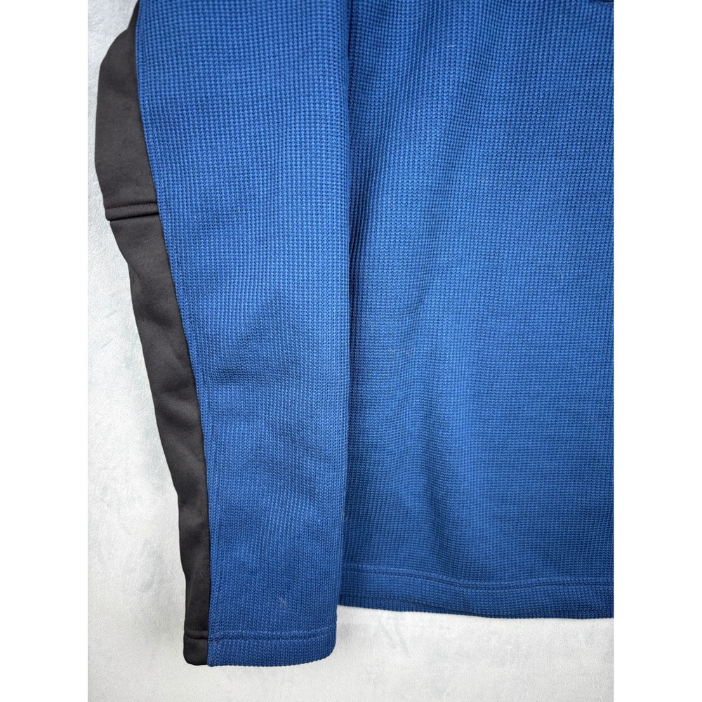 Spyder Mens Blue Waffle Knit Quarter Zip Pullover Fleece Lined Jacket Large - Picture 5 of 11